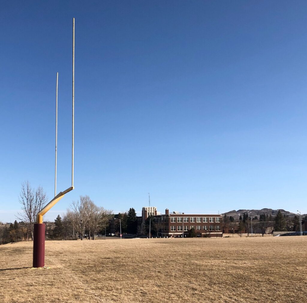 The practice field before construction, about March 1st 2020
